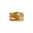 Empress Ring, 22K gold plated wide textured open band ring.