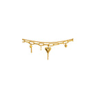 Gold bracelet with heart charm on a white background