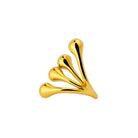 Gold leaf-shaped earring on a white background