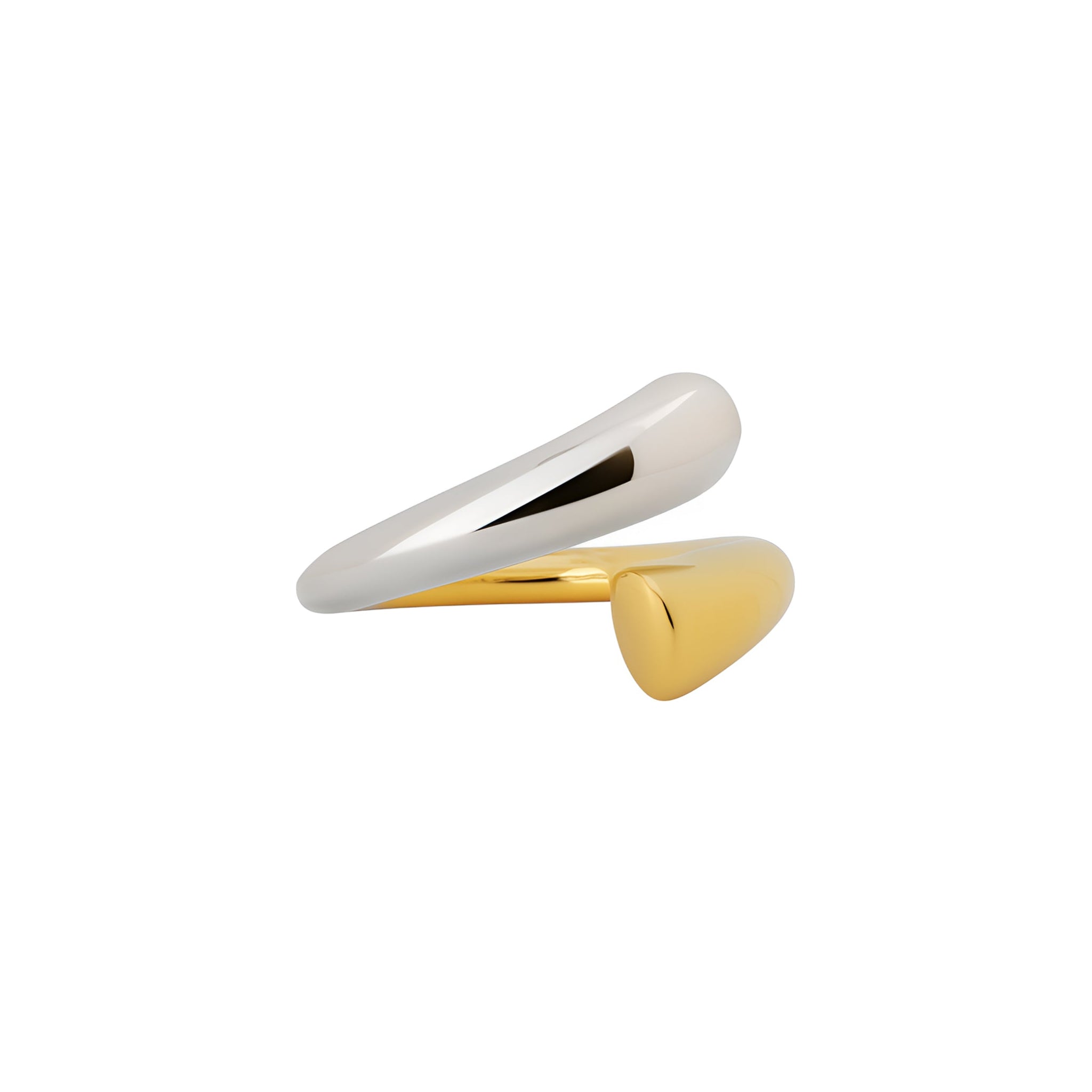 Two toned gold silver ring on a white background