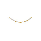 Gold and pearl bracelet on a white background