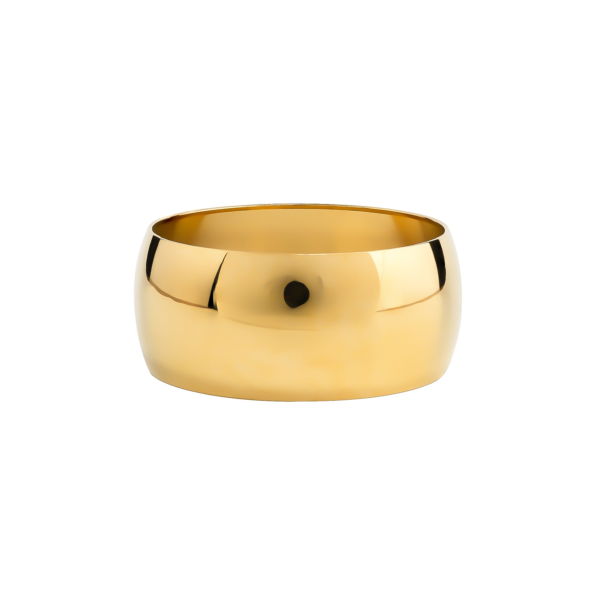 18K gold-plated wide bracelet with a smooth, polished finish, offering a bold and luxurious statement.