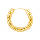 Gold-plated chain-link necklace with bold, polished links and an adjustable clasp for a statement of modern luxury.