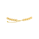 18K gold-plated ball chain necklace featuring polished spherical beads and an adjustable clasp for timeless elegance.