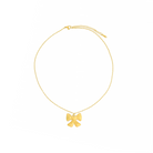 18K gold-plated necklace featuring a delicate chain and a bow-shaped pendant, combining charm with timeless elegance.