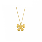 18K gold-plated necklace featuring a delicate chain and a bow-shaped pendant, combining charm with timeless elegance.