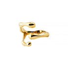 18K gold-plated abstract open ring with flowing, organic curves and a polished finish for a bold, artistic statement.