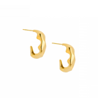 18K gold-plated organic hoop earrings, featuring a fluid and sculptural design for a bold yet elegant statement.