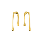 18K gold-plated drop earrings with a fluid, elongated design, capturing a modern aesthetic inspired by natural flowing forms.