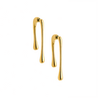 18K gold-plated drop earrings with a fluid, elongated design, capturing a modern aesthetic inspired by natural flowing forms.
