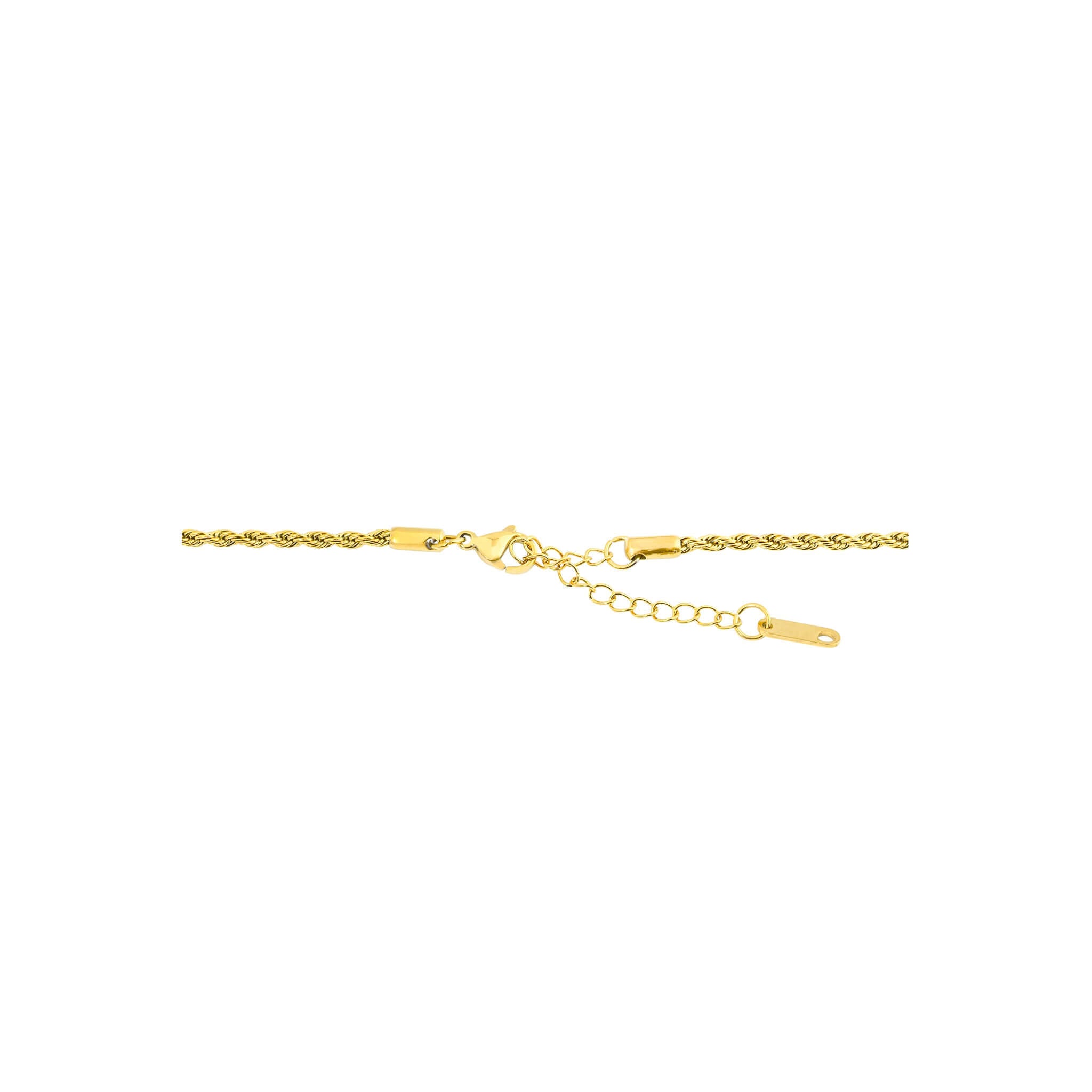 A delicate 18K gold-plated chain necklace featuring a floral pendant with a central pearl accent, exuding elegance and charm.