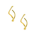 18K gold-plated abstract twisted hoop earrings with a sculptural silhouette, featuring a modern and elegant design.