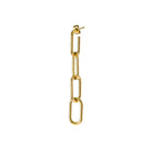 Minimalist 18K gold-plated chain drop earrings with interlinked oval links, creating a modern and elegant statement.