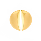 18K gold-plated semi-circle statement earrings showcasing a glossy, dome-shaped design with a split detail for modern elegance.