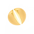 18K gold-plated semi-circle statement earrings showcasing a glossy, dome-shaped design with a split detail for modern elegance.