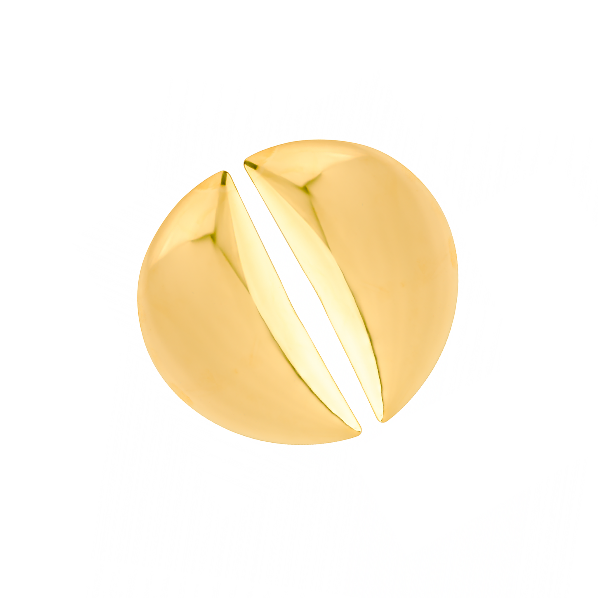 18K gold-plated semi-circle statement earrings showcasing a glossy, dome-shaped design with a split detail for modern elegance.