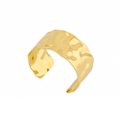 18K gold-plated cuff bracelet featuring a fluid, wavy design with a polished finish, perfect for making a statement.