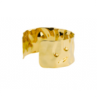 18K gold-plated cuff bracelet featuring a fluid, wavy design with a polished finish, perfect for making a statement.
