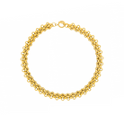 18K gold-plated woven chain necklace featuring a robust interlink design and toggle clasp closure, showcasing its intricate craftsmanship and luxurious shine.