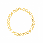 18K gold-plated chain necklace featuring polished, interlocking leaf-shaped links, exuding a bold and contemporary aesthetic.