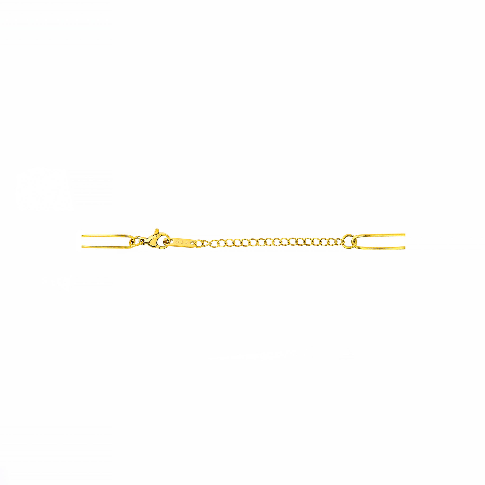 18K gold-plated chain necklace featuring a delicate paperclip design and a single freshwater pearl pendant, showcasing its minimalistic and modern charm.