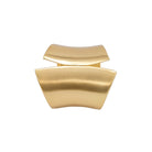 18K gold open cuff bracelet with a bold, curved design and brushed finish.