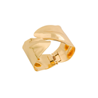 18K gold-plated cuff bracelet with an abstract wavy design, featuring a smooth, glossy finish and a hinge closure.