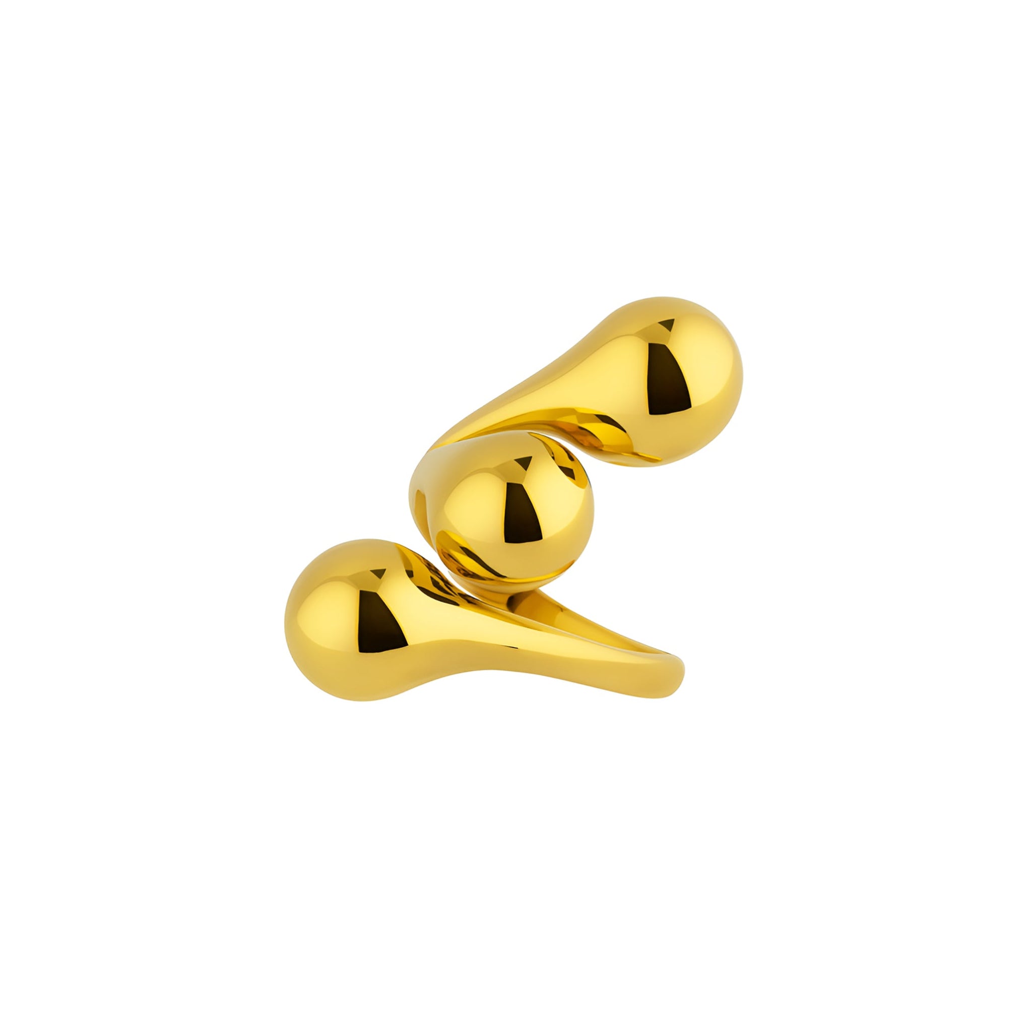 Gold ring on a white background