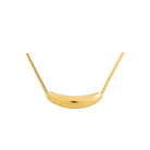 A sleek 18K gold-plated necklace featuring a curved crescent pendant on a slim snake chain with a polished finish.