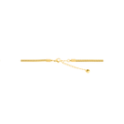 A sleek 18K gold-plated necklace featuring a curved crescent pendant on a slim snake chain with a polished finish.