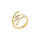 A minimalist gold ring featuring a sleek, modern spiral design. The elegant curves give the ring a dynamic, artistic appeal, perfect for making a bold yet refined fashion statement.