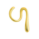 18K gold-plated abstract swirl earrings featuring a fluid, organic design with a curved teardrop-shaped finish.