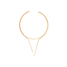 Minimalist 18K gold-plated collar necklace with a sleek Y-shape open design, showcasing its elegant and contemporary craftsmanship on a clean white background.
