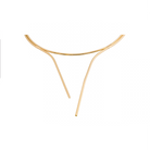 Minimalist 18K gold-plated collar necklace with a sleek Y-shape open design, showcasing its elegant and contemporary craftsmanship on a clean white background.