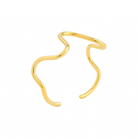 18K gold-plated abstract bracelet with smooth, curved, and fluid design, creating an organic shape for a contemporary and elegant appeal.