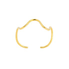 18K gold-plated abstract bracelet with smooth, curved, and fluid design, creating an organic shape for a contemporary and elegant appeal.