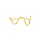 18K gold-plated abstract bracelet with smooth, curved, and fluid design, creating an organic shape for a contemporary and elegant appeal.