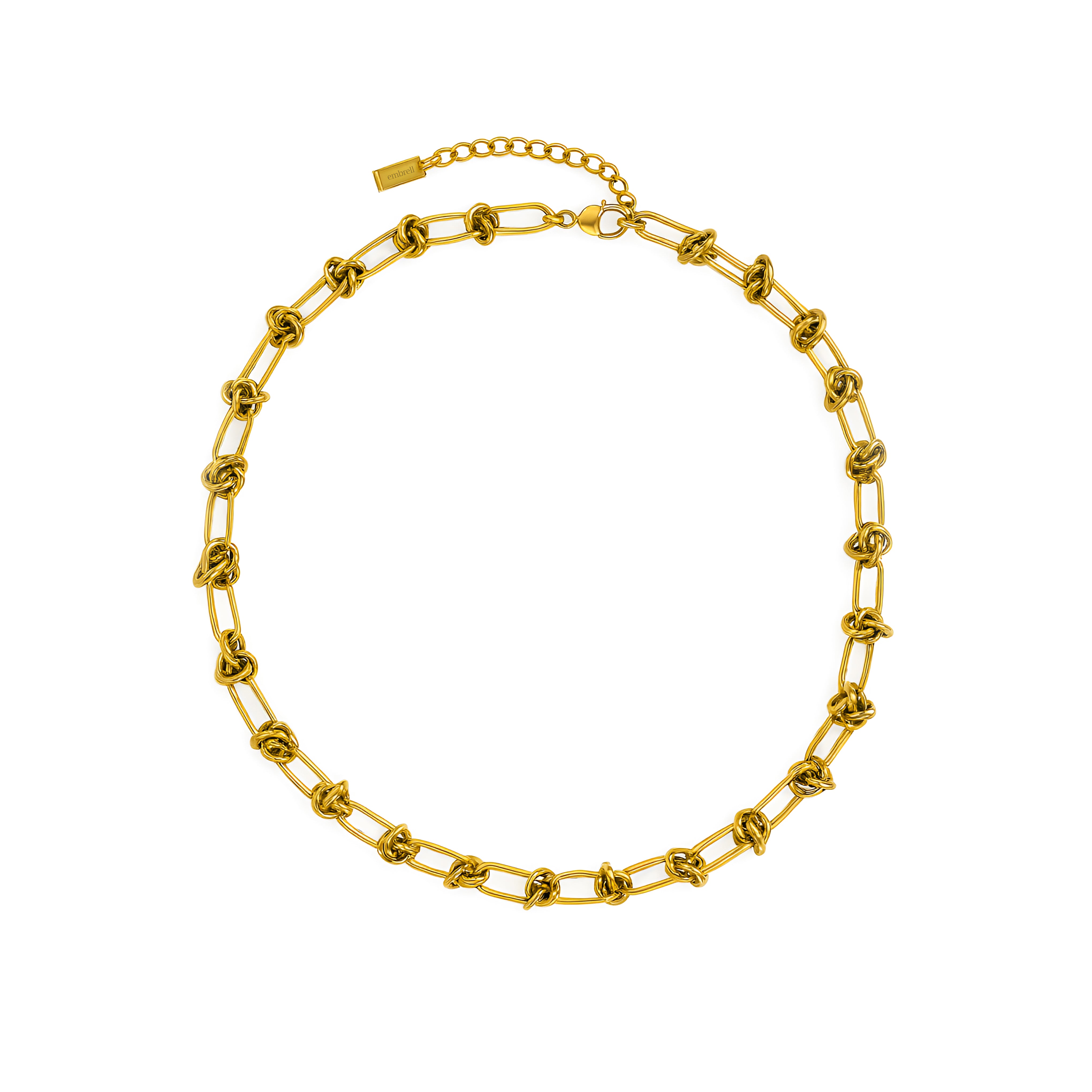 18K Gold plated chain necklace on a white background